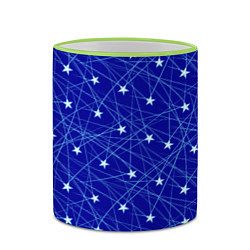 Кружка 3D Звездопад на синем, цвет: 3D-светло-зеленый кант — фото 2