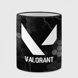 Кружка 3D Valorant glitch на темном фоне, цвет: 3D-черный кант — фото 2