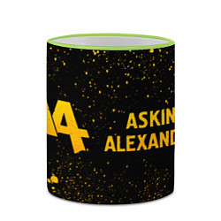 Кружка 3D Asking Alexandria - gold gradient по-горизонтали, цвет: 3D-светло-зеленый кант — фото 2