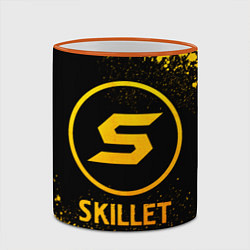 Кружка 3D Skillet - gold gradient, цвет: 3D-оранжевый кант — фото 2