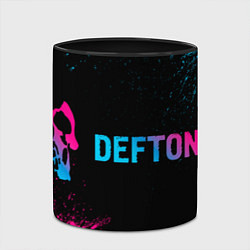 Кружка 3D Deftones - neon gradient по-горизонтали, цвет: 3D-белый + черный — фото 2