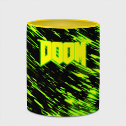 Кружка 3D Doom огенное лого кислотное, цвет: 3D-белый + желтый — фото 2