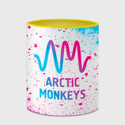 Кружка 3D Arctic Monkeys neon gradient style, цвет: 3D-белый + желтый — фото 2