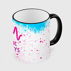 Кружка 3D Arctic Monkeys neon gradient style, цвет: 3D-черный кант