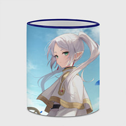 Кружка 3D Фрирен и небо - эльфийка, цвет: 3D-синий кант — фото 2