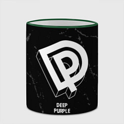 Кружка 3D Deep Purple glitch на темном фоне, цвет: 3D-зеленый кант — фото 2