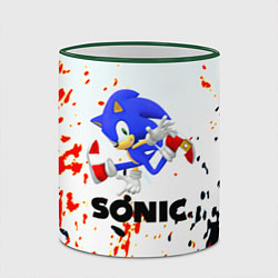 Кружка 3D Sonic краски абстрактные, цвет: 3D-зеленый кант — фото 2