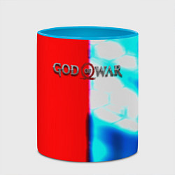 Кружка 3D Бог войны броня, цвет: 3D-белый + небесно-голубой — фото 2