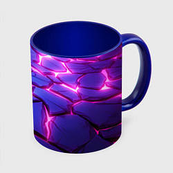 Кружка 3D Неоновые фиолетовые камни со свечением, цвет: 3D-белый + синий