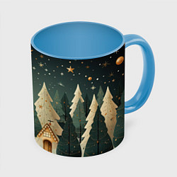 Кружка цветная Снежный городок с горками