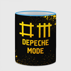 Кружка 3D Depeche Mode - gold gradient, цвет: 3D-небесно-голубой кант — фото 2