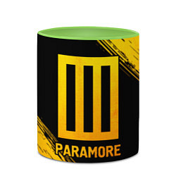 Кружка 3D Paramore - gold gradient, цвет: 3D-белый + светло-зеленый — фото 2