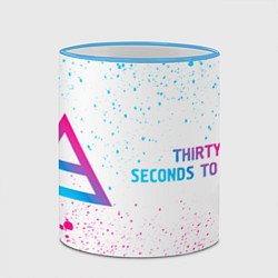 Кружка 3D Thirty Seconds to Mars neon gradient style по-гори, цвет: 3D-небесно-голубой кант — фото 2