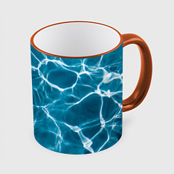 Кружка 3D Кристально чистая вода, цвет: 3D-оранжевый кант