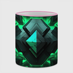 Кружка 3D Абстрактное ощущение зелени, цвет: 3D-розовый кант — фото 2