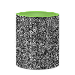 Кружка 3D Чёрные и белые узоры, цвет: 3D-белый + светло-зеленый — фото 2