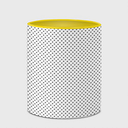 Кружка 3D Черный горох на белом фоне, цвет: 3D-белый + желтый — фото 2