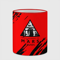 Кружка 3D 30 Second to mars краски абстрактные, цвет: 3D-красный кант — фото 2