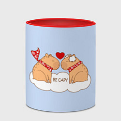 Кружка 3D Капибара и любовь: be capy, цвет: 3D-белый + красный — фото 2
