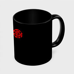 Кружка 3D Стальной алхимик - красная печать Альфонс, цвет: 3D-белый + черный