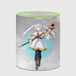 Кружка 3D Фрирен провожающая в последний путь - чб, цвет: 3D-светло-зеленый кант — фото 2