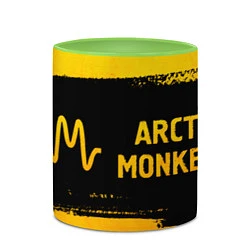 Кружка 3D Arctic Monkeys - gold gradient по-горизонтали, цвет: 3D-белый + светло-зеленый — фото 2