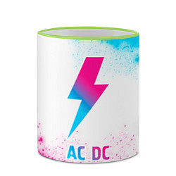 Кружка 3D AC DC neon gradient style, цвет: 3D-светло-зеленый кант — фото 2