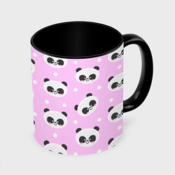 Кружка 3D Милая улыбающаяся панда, цвет: 3D-белый + черный
