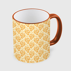 Кружка 3D Рычания тигра, цвет: 3D-оранжевый кант