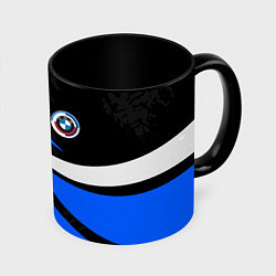 Кружка 3D BMW - синяя абстракция, цвет: 3D-белый + черный