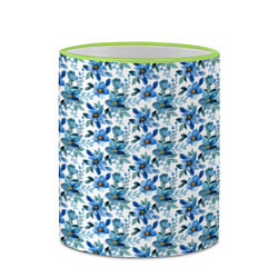 Кружка 3D Полевые голубые цветы паттерн, цвет: 3D-светло-зеленый кант — фото 2