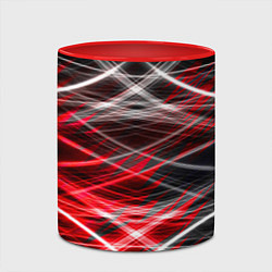 Кружка 3D Красный лазер линии, цвет: 3D-белый + красный — фото 2