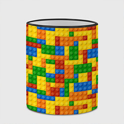 Кружка 3D Лего - разноцветная стена, цвет: 3D-черный кант — фото 2
