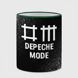 Кружка 3D Depeche Mode glitch на темном фоне, цвет: 3D-зеленый кант — фото 2