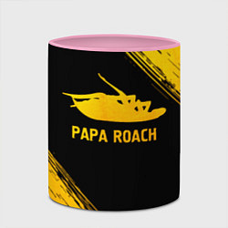 Кружка 3D Papa Roach - gold gradient, цвет: 3D-белый + розовый — фото 2