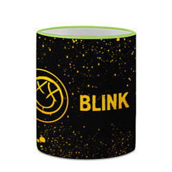 Кружка 3D Blink 182 - gold gradient по-горизонтали, цвет: 3D-светло-зеленый кант — фото 2