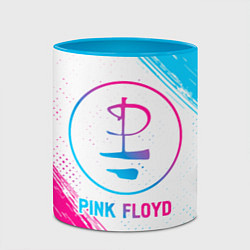 Кружка 3D Pink Floyd neon gradient style, цвет: 3D-белый + небесно-голубой — фото 2