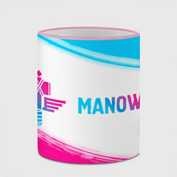 Кружка 3D Manowar neon gradient style по-горизонтали, цвет: 3D-розовый кант — фото 2