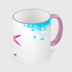 Кружка 3D Bring Me the Horizon neon gradient style, цвет: 3D-розовый кант