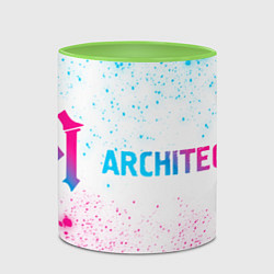 Кружка 3D Architects neon gradient style по-горизонтали, цвет: 3D-белый + светло-зеленый — фото 2