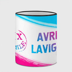 Кружка 3D Avril Lavigne neon gradient style по-горизонтали, цвет: 3D-черный кант — фото 2