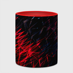 Кружка 3D Красно чёрные узоры, цвет: 3D-белый + красный — фото 2