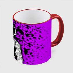 Кружка 3D Маки Зенин и фиолетовый огонь - Магическая битва, цвет: 3D-красный кант