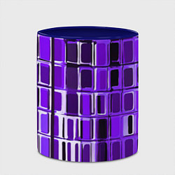 Кружка 3D Фиолетовые прямоугольники, цвет: 3D-белый + синий — фото 2