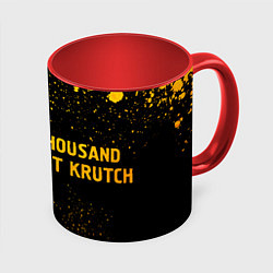 Кружка 3D Thousand Foot Krutch - gold gradient по-горизонтал, цвет: 3D-белый + красный