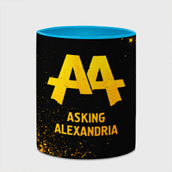 Кружка 3D Asking Alexandria - gold gradient, цвет: 3D-белый + небесно-голубой — фото 2