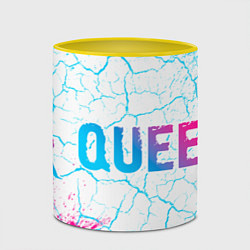 Кружка 3D Queen neon gradient style по-горизонтали, цвет: 3D-белый + желтый — фото 2