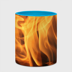 Кружка 3D Языки пламень, цвет: 3D-белый + небесно-голубой — фото 2
