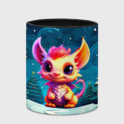 Кружка 3D Маленький пушистый дракошка, цвет: 3D-белый + черный — фото 2