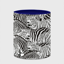 Кружка 3D Зебры и тигры, цвет: 3D-белый + синий — фото 2